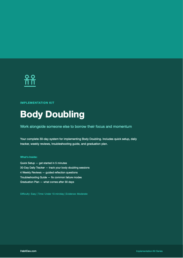 Body Doubling Implementation Kit — PDF cover page
