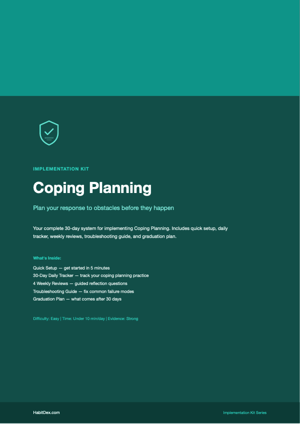 Coping Planning Implementation Kit — PDF cover page