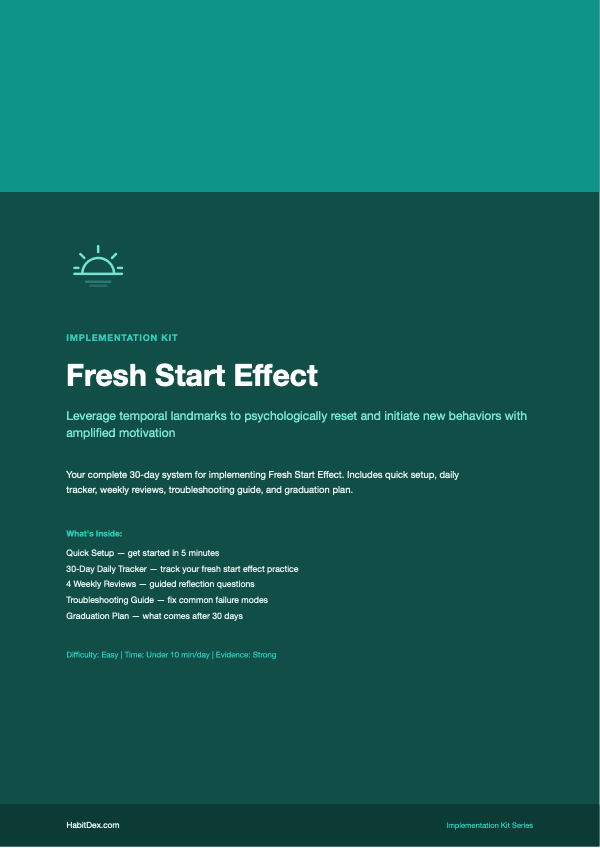 Fresh Start Effect Implementation Kit — PDF cover page