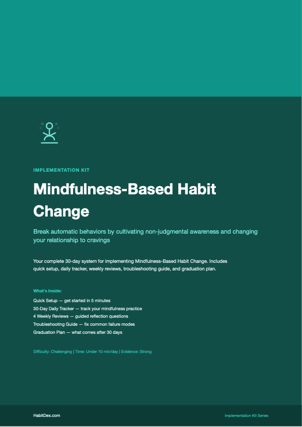 Mindfulness-Based Habit Change Implementation Kit — PDF cover page