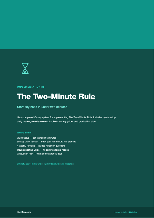 The Two-Minute Rule Implementation Kit — PDF cover page