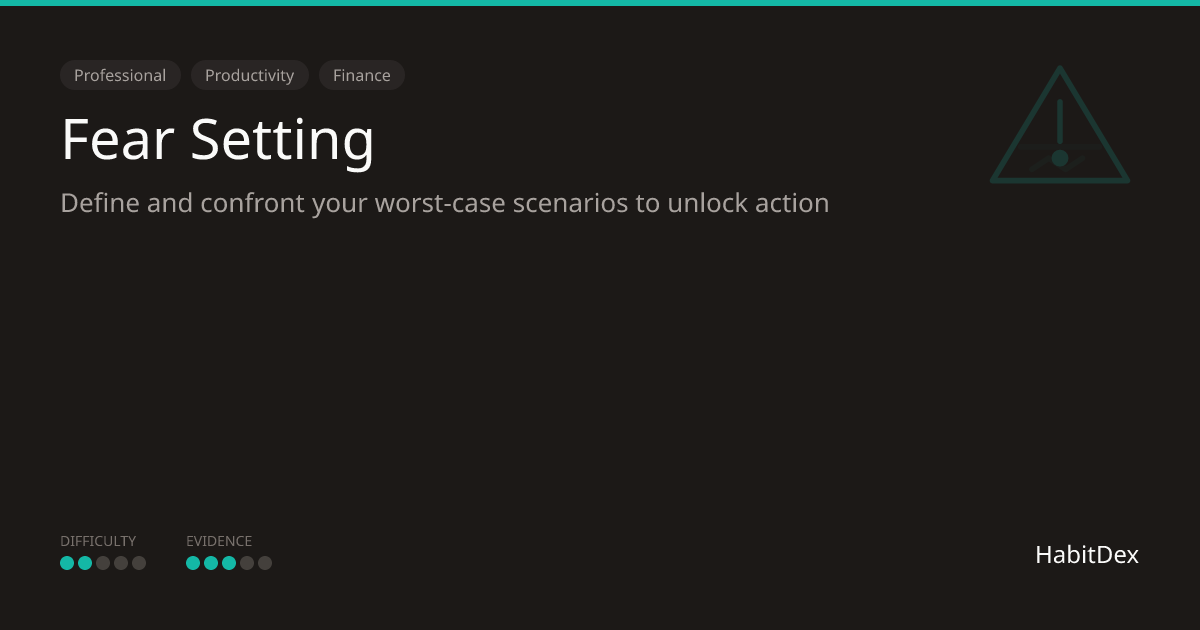 Fear Setting: How It Works, Pros & Cons, and How to Start | HabitDex