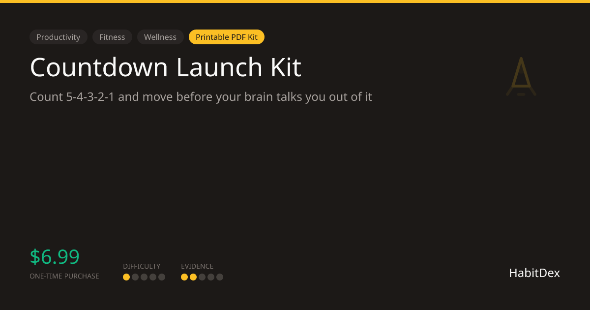 The Five-Second Rule Implementation Kit — PDF + Notion Template | HabitDex
