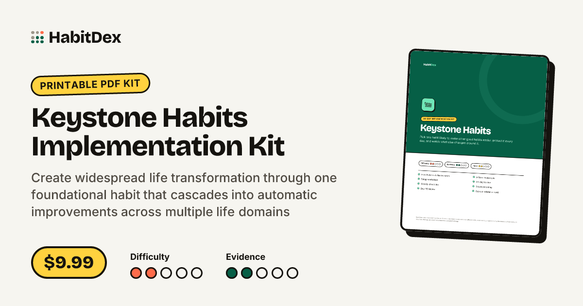 Keystone Habits Implementation Kit — PDF + Notion Template | HabitDex