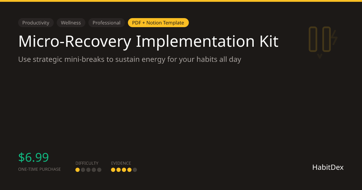 Micro-Recovery Implementation Kit — PDF + Notion Template | HabitDex